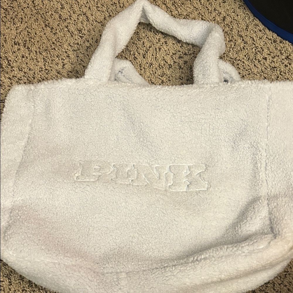 PINK Victoria's Secret White Sherpa Tote